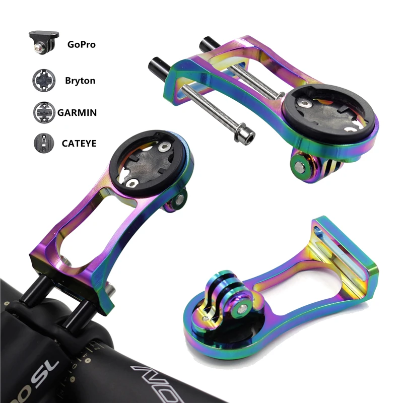 

3 in 1 Bicycle Computer Mount Holder Headlight Clamp Bike Handlebar Extension Bracket Adapter for GARMIN Edge GPS for Gopro Hero
