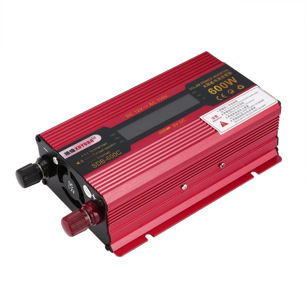 Solar Power 600W Power Inverter DC12V AC110V Home Fan Cooling Car