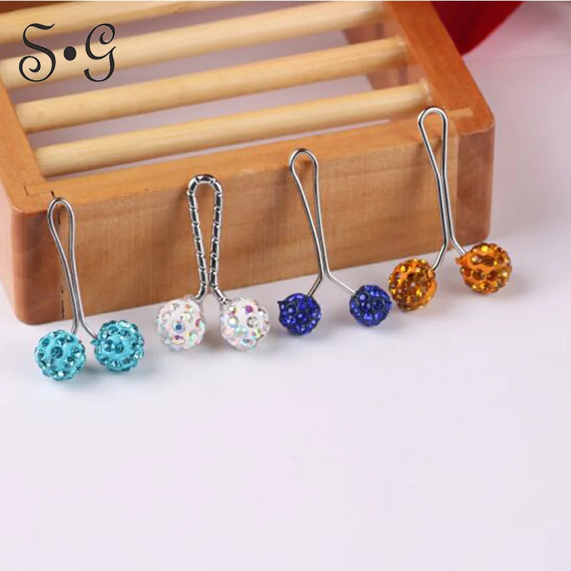 12 pcs Muslim Hijab clip rhinestone Ball scarf shawl clip Mix Color islamic Women scarves Safety