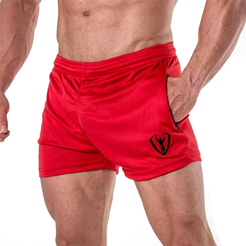 

Fitness Shorts Men Elastic Waist Breathable Cotton Loose Short training & exercise shorts Fitness Basketball Running black red