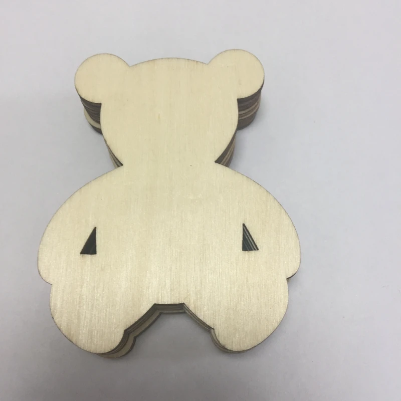 Set Of 50 Laser Cut Unfinished Wood Cut Out Shapes Bear Christmas