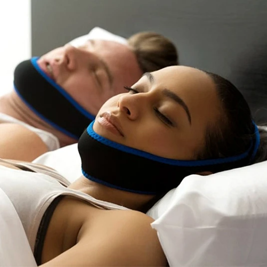 

Healthy Sleeping Equipment Snoring mouthpiece chin strap belt Anti Apnea Anti-Snoring Breathe Aid Stop Snore PU neoprene