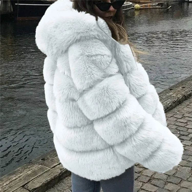 Зимние свободные искусственная Меховая куртка пальто женщин кардиган на осень-зиму Теплые мягкие плюшевые пальто женский негабаритных Повседневная Верхняя одежда A084
