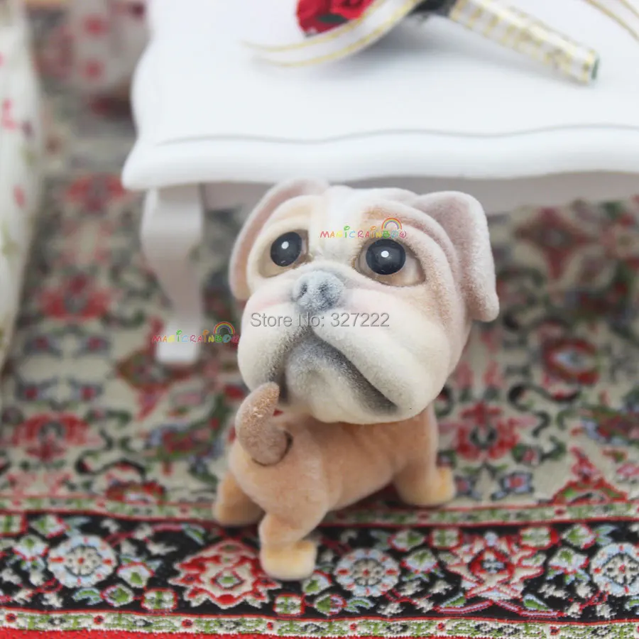 

1 12 Scale Dollhouse Miniatures Accessories Mini Dog Puppy French Bulldog Head Tail Dolls Toys