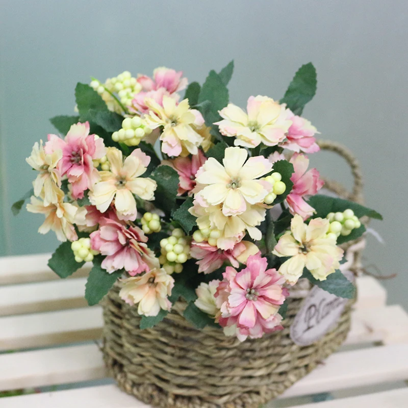 JAROWN Simulation European Small Chrysanthemum Artificial Silk Cosmos Flowers For Wedding Photography Decoration Home Decor (7)
