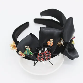 

New Baroque headband beetle bee bow hair accessories fashion ball wild headband Baroque geometric luxury bee headband 655