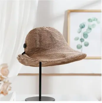 

Pure breathable recreational sunscreen fisherman hat female summer foldable cotton pot hat Korean version travel shade hat tide