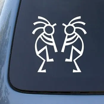 

Southwestern Kokopelli Flute Players - Truck, Notebook, Vinyl Decal Sticker Vinyl Color White 5.5''