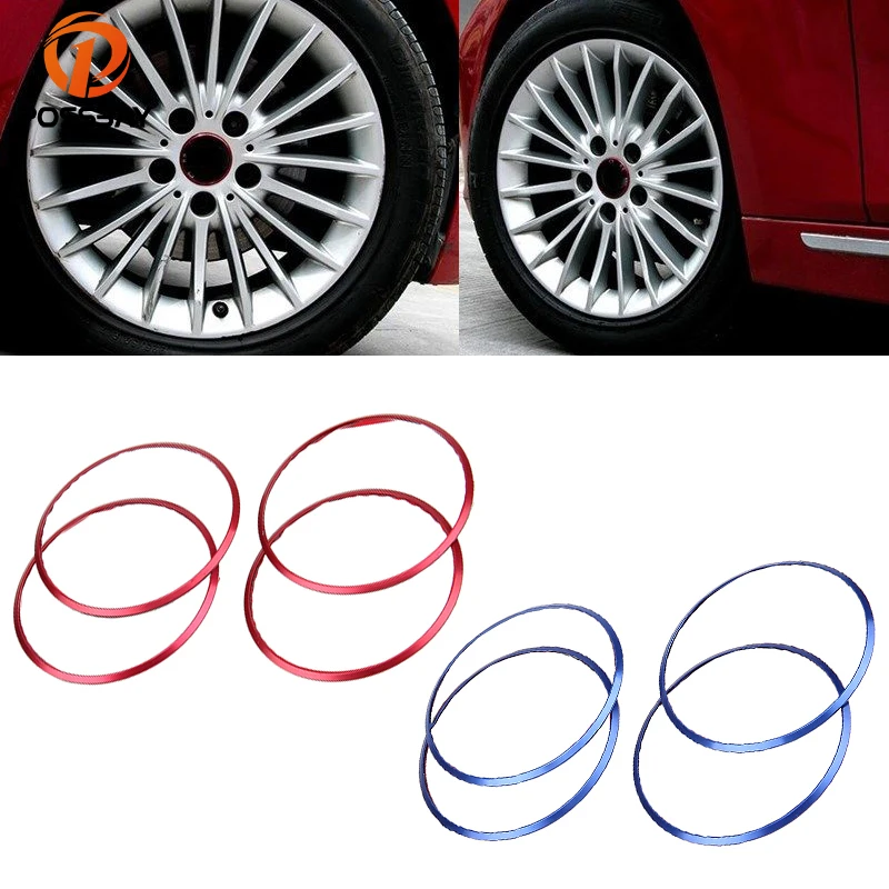 

POSSBAY Car Wheel Hub Caps Aluminum Wheel Center Hub Cover Ring Fit for BMW Red Blue Red/Blue Wheel Hub Decoration