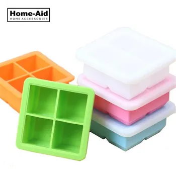 

Large Silicone Ice Cube Tray Reusable Square Shape Ice Silicone Mold Bar Cafe Whiskey Ice Ball Maker DIY Ice Cream Mold With Lid