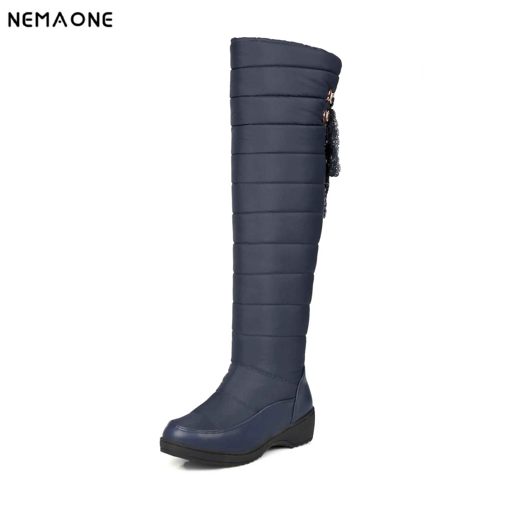 

NEMAONE 2018 women over the knee high boots thick heels shoes women boots woman winter snow boots large size 34-43