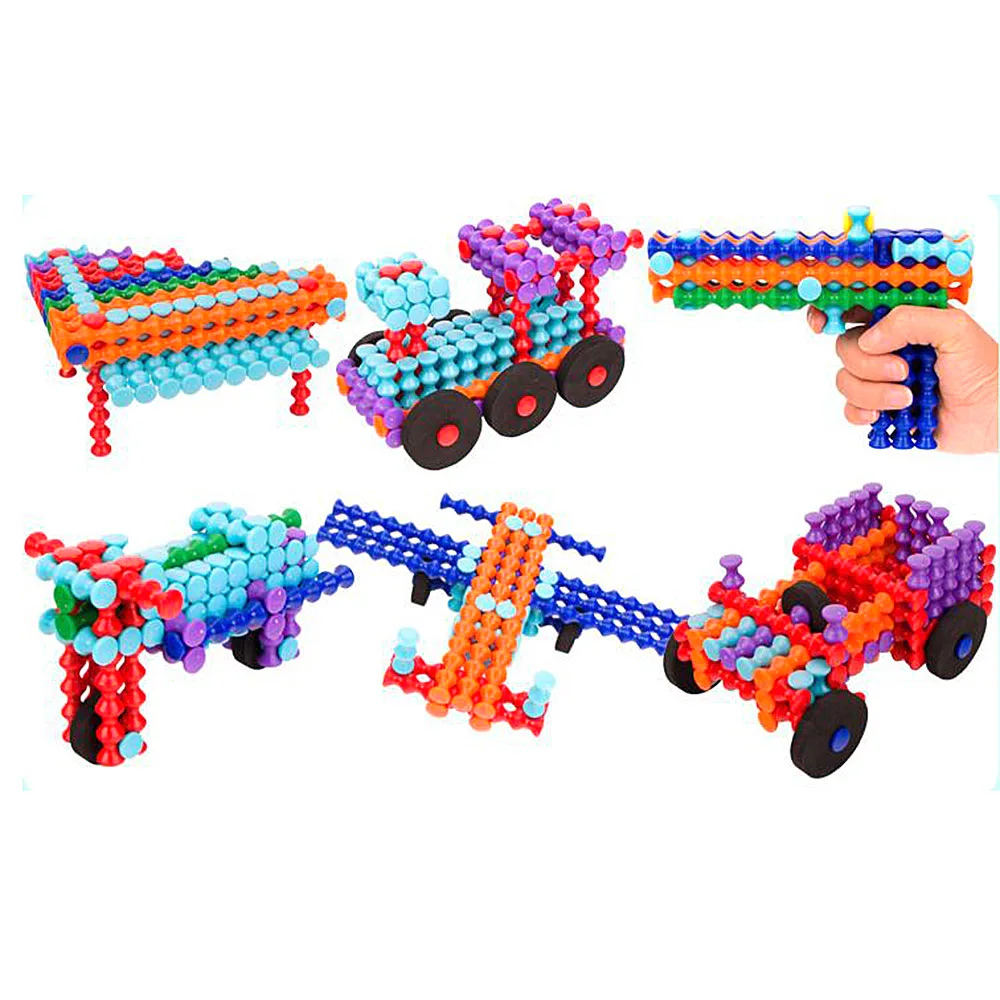 

130Pcs Early Educational Model Building Blocks Set Creative Construction Engineering Fun Soft Bamboo Shape Stick Assembly Toys