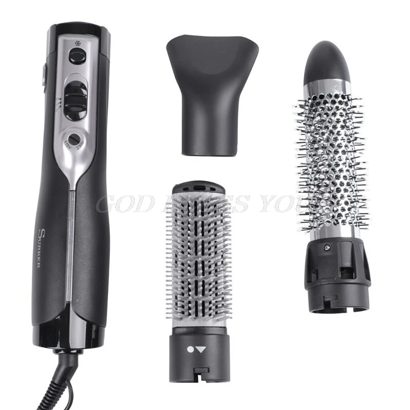 

3 in1 Hair Dryer Rotating Brush Roller Electric Curler Styling Straightening Comb 1000W 115-230V 50Hz Hair Curler