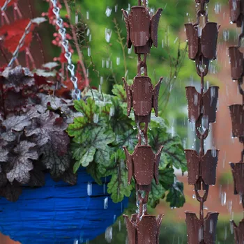 

Garden Plastic Bronze Rain Chains Ring Drop Drainage Rainbell Villa Decoration Temple Gutters 3 Metre Length