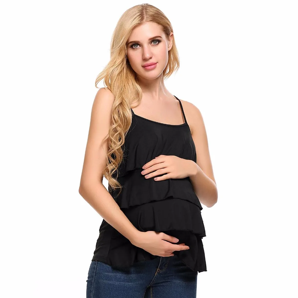 Летнее платье для кормящих грудью жилет для кормления Гофрированные Топы для кормления беременных женщин жилет для матерей одежда B0031