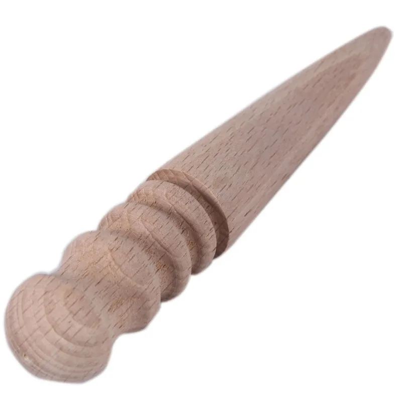 Кожевенное ремесло инструмент кожаный край Slicker круглый деревянный полировщик кожи