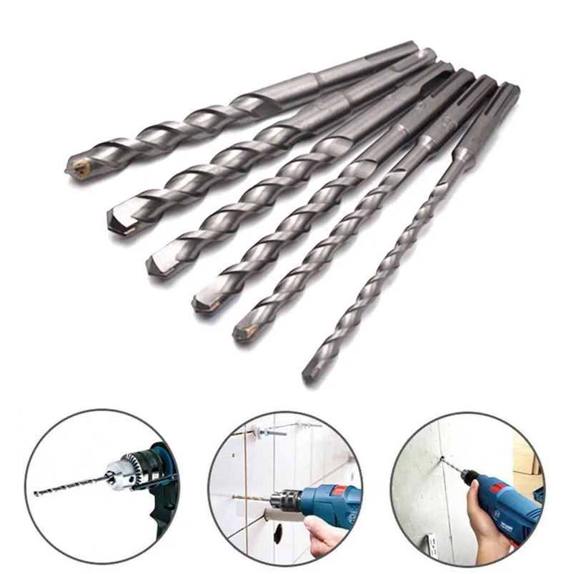 

NEW 6 PCS Drill Bit Set Long SDS Plus Rotary Hammer Concrete Masonary Drill Bit Round Shank 6-16mm Herramientas 35MR13