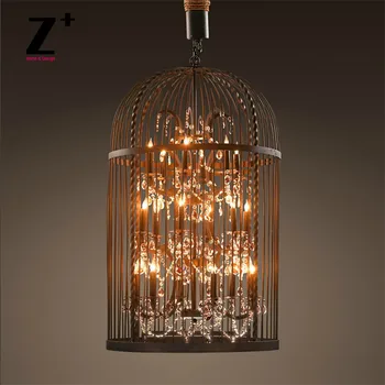 

Replica item American Style Vintage Bird Cage Lustre Crystal Pendant Vintage Retro Lighting