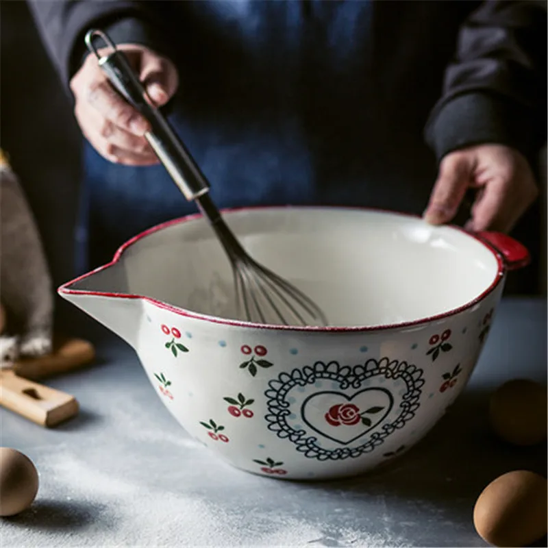 

KINGLANG ceramic creative cherry Creative Cherry Noodle Bowl Baking Bowl Large Multi-Function Household Fruit and Vetable bowl