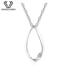 DOUBLE-R Твердые 925 Серебряные ожерелья Подвески Для женщин 0.03ct алмаз капли воды Подвески подарок на день рождения Алмазный-ювелирные изделия