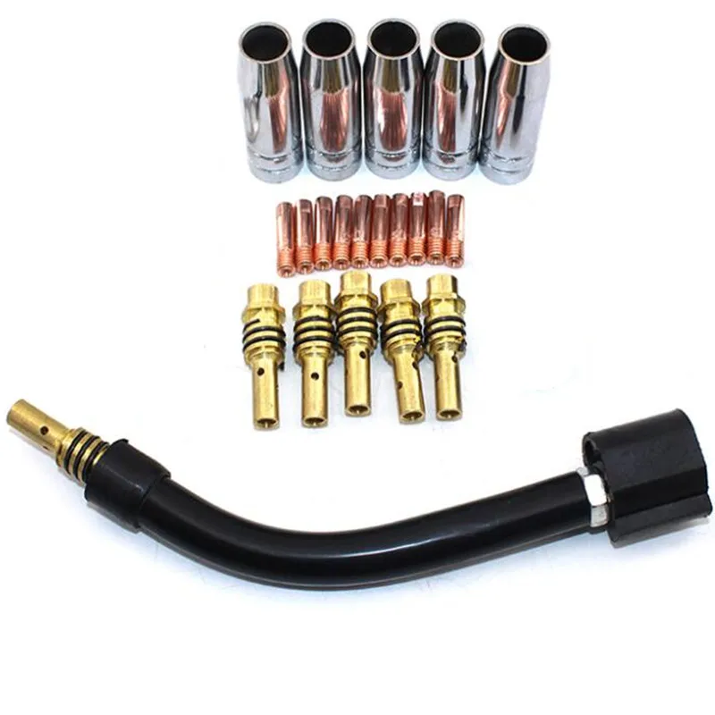 

21pcs/set MB15 Gun Goose Neck Bend & 15AK Welding Contact Tips & Gas Nozzle & Tip Holder for MIG MAG Welding Machine