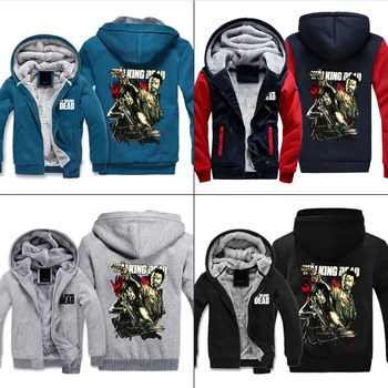

The Walking Dead Daryl Dixon Zip Sweatshirts Winter Warm Thicken Hoodies Men Women Clothing Casual Jacket Sports Coat Streetwear