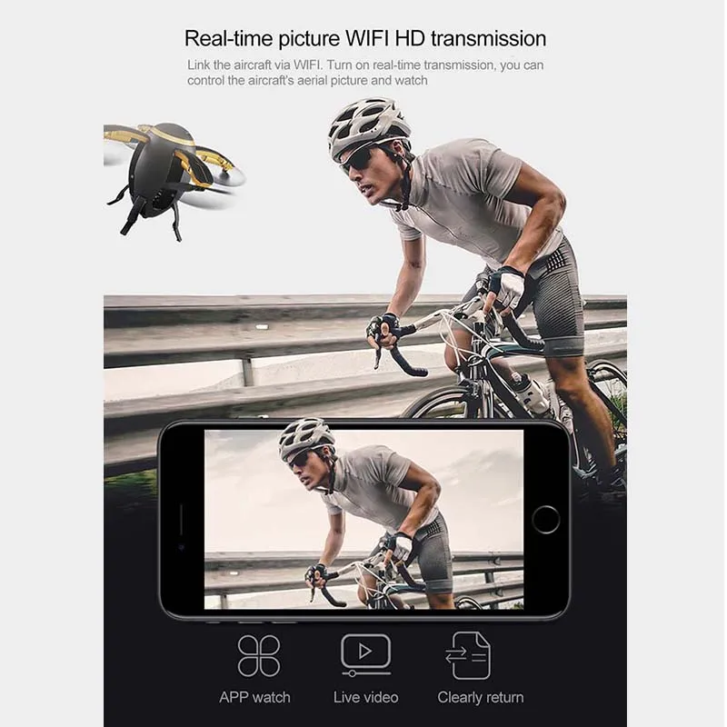 Мини складной Радиоуправляемый вертолет игрушки селфи Wi-Fi приложение управление регби самолет Дрон с HD камерой речевое управление FPV интуитивно понятный полет