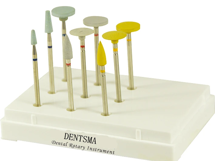 dental lab CAD CAM Zirconia Polishing Kit for tooth crown zirconia,9Pcs