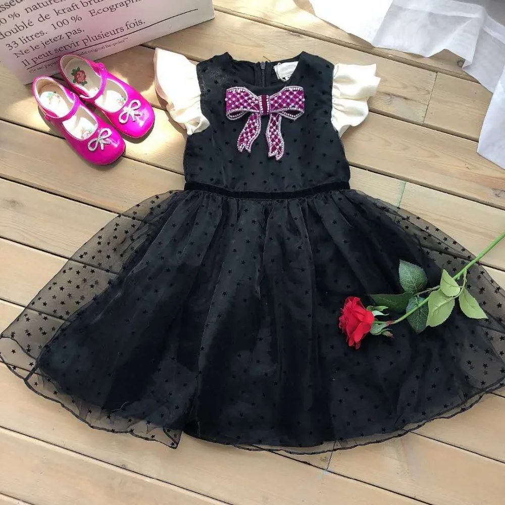 

Girl's Fashion black party dress