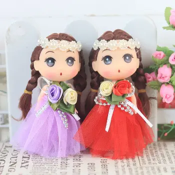 

New 6pcs/lot 12cm Korean Wedding Dolls Baby Puppets Ethnic Models Bag Accessories House Ornament Toys for Children Girls Gift