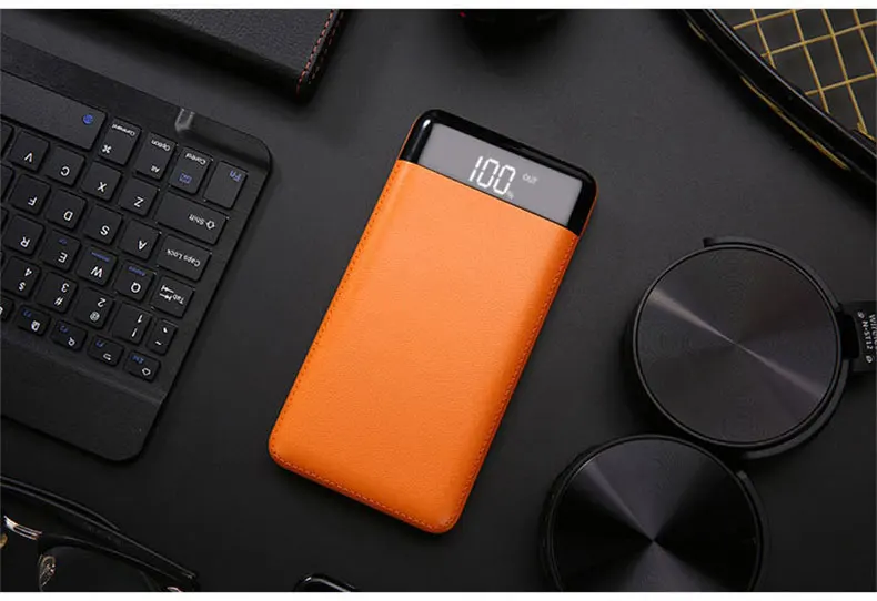 20000 мАч Внешний аккумулятор PoverBank 2 USB lcd power Bank портативное зарядное устройство для мобильного телефона для Xiaomi Mi iphone - Color: orange