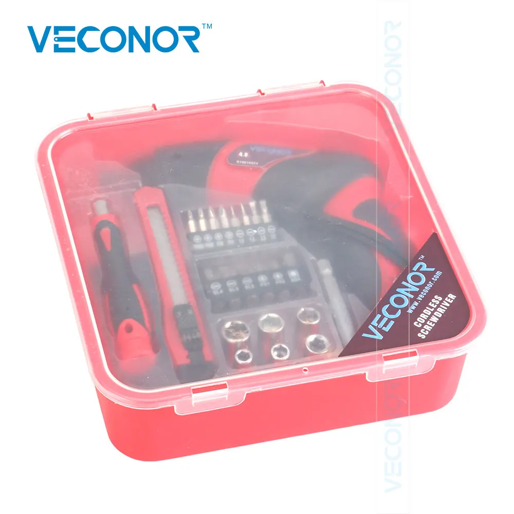 

25PCS 4.8V Ni-Cd Battery Powered Mini Electric Screwdriver Kit Cordless Power Driver Tool Screwdriver Bit Accessories