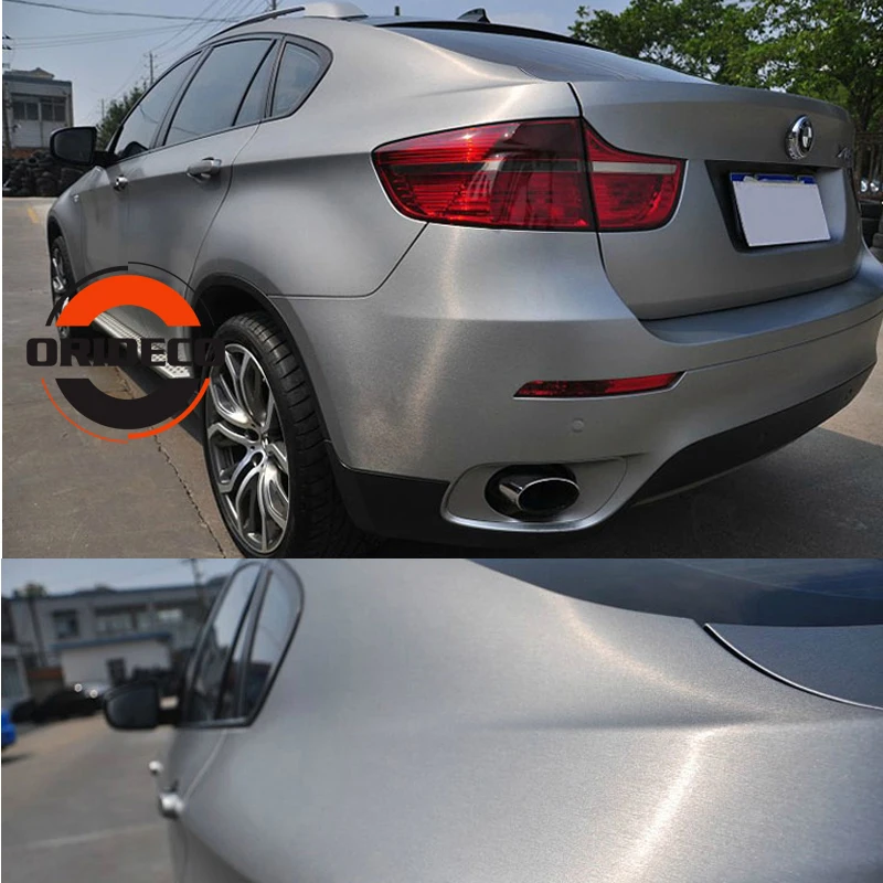 silver brushed metallic vinyl car film foil