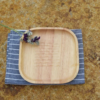 

1 Piece Wooden Square Dish Handmade Dessert Plate Tortoiseshell Tea Coffee Wooden Dish With Edible Grade Wood Protective Paint
