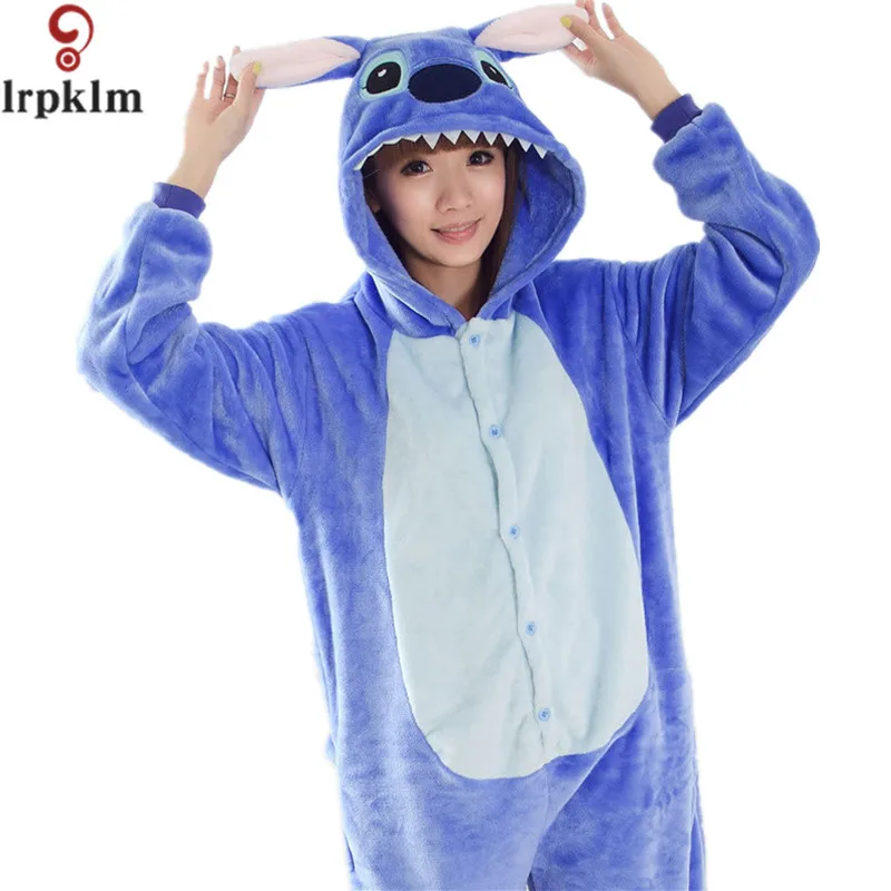 Blue Pink Stitch Pijama Pajamas Sleepwear Cartoon Animal Pyjamas Adult Onesies Costumes Party Halloween Pijamas S