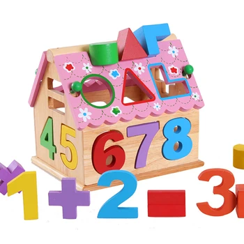 

Best Sale Geometric Shape Box Digital House Wisdom House Shape Matching Intelligence Box Baby 1-3 Years Old Educational Toys