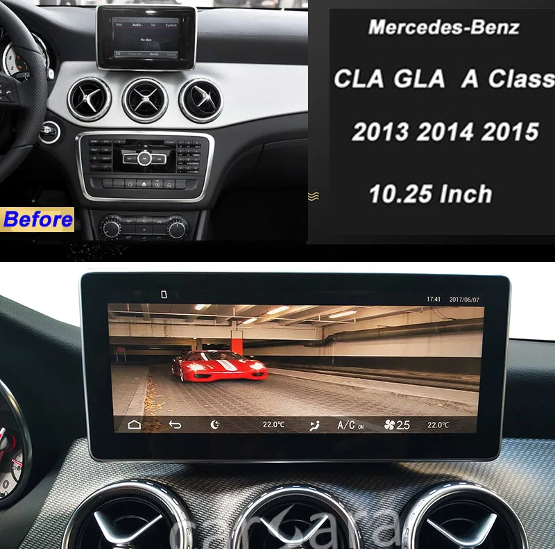 Mercedes W176 навигация подтяжку лица для CLA GLA класс 2013 14 15 16 17 10,25 сенсорный экран 4 Гб ram 64 Гб rom - Цвет: 2013-2015 NTG4.5 4X
