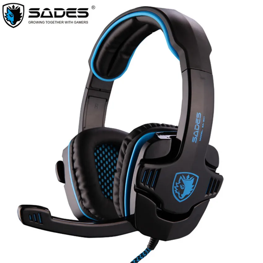 SADES SA 901 компьютерные игровые наушники USB 7 1 Surround Stereo игры глубокий бас гарнитура с