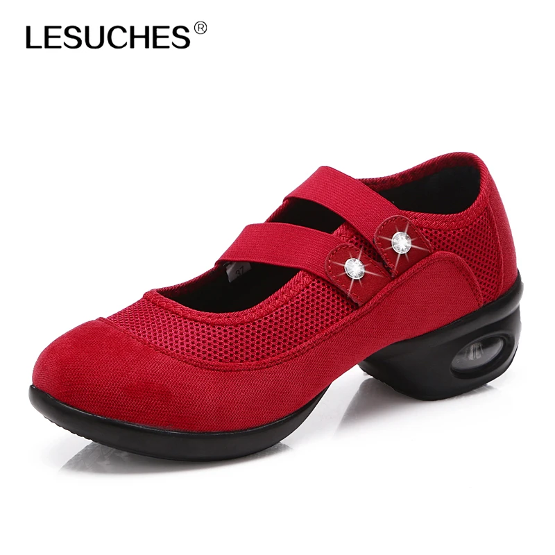 

2019 New Modern Dancing Shoes Sports Women's Air Mesh Square Dance Shoes Jazz Dance Sneakers For Woman Practice Shoes RnA391