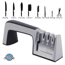 Новая 4 в 1 точилка для ножей из нержавеющей стали Алмазная точилка с покрытием и тонкий керамический стержень нож и ножницы система заточки