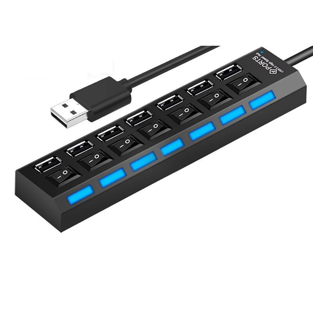 

Multi usb hub High Speed 480Mbps Multiport 7usb 2.0 hub With Power Adapter For PC Computer Accessories Peripheral U disk monitor