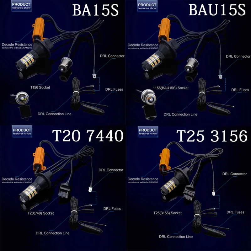 Katur 2 шт. 3156 P27W светодиодные сигнальные лампы Canbus Нет ошибки OBC Габаритные огни
