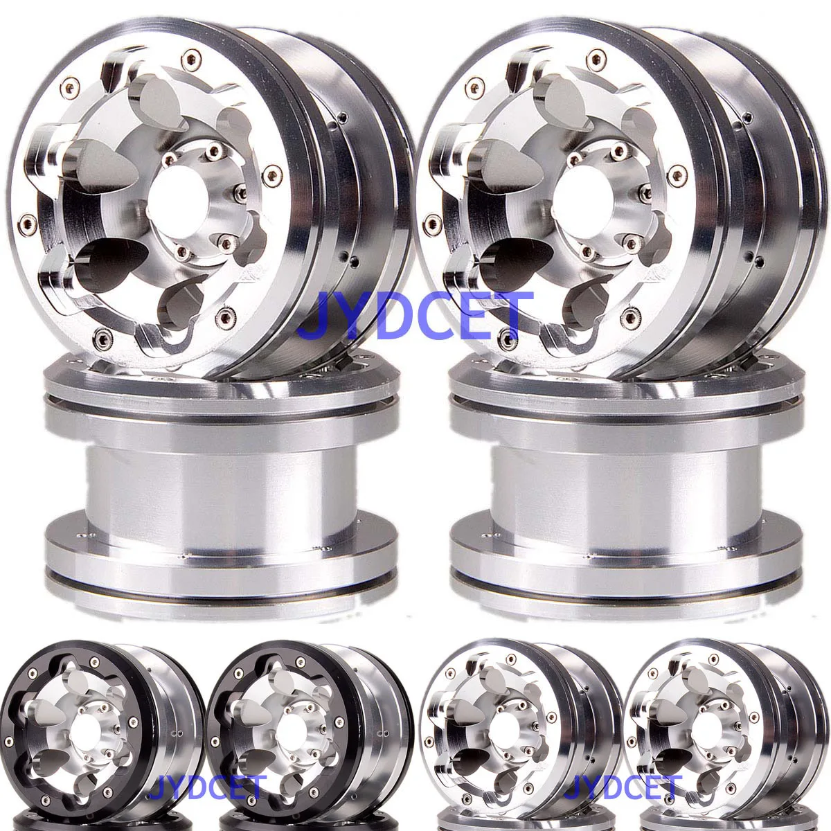 

4pcs 2.2" Aluminum 6 Holes Beadlock Wheels 2023 For RC 1/10 Model Axial Yeti/Wraith RC Crawler