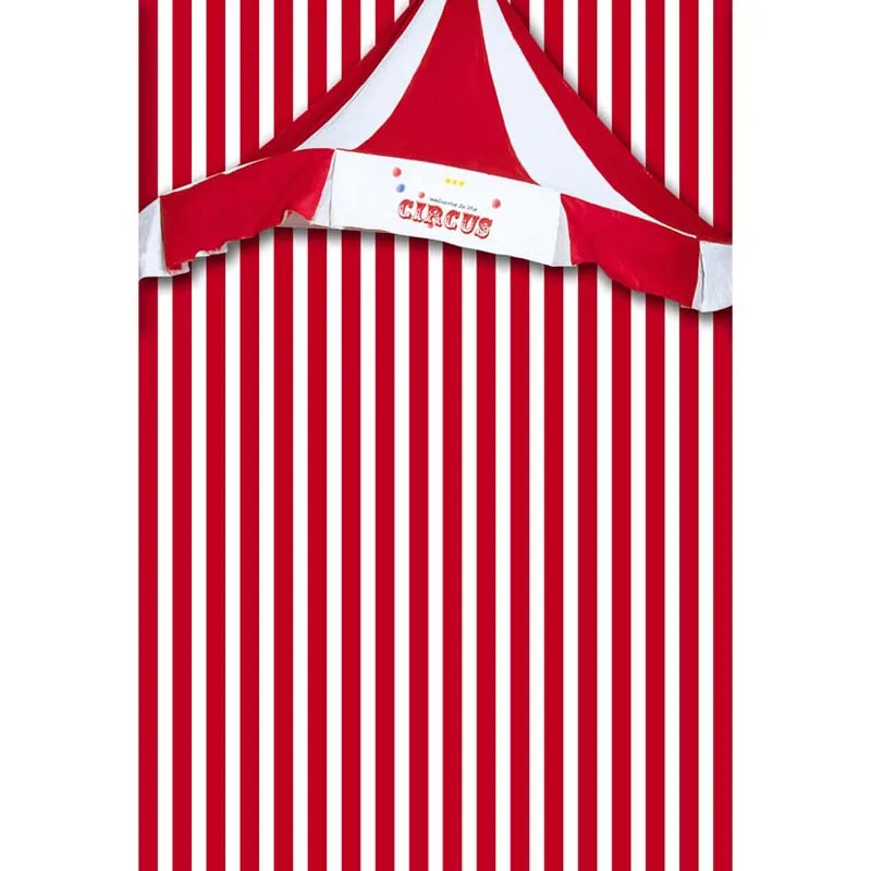 

8 ft Vinyl cloth print red and white stripes circus photography backdrops for children photo studio portrait background S-1296