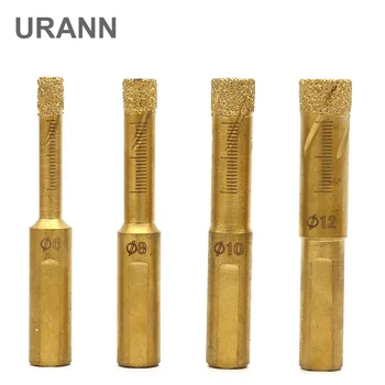 

URANN 6/8/10/12mm Diamond Dry Drill Bit Brazing Hole Opener Saw Bit For Vitrified Brick Tile Glass Granite Stone Floor