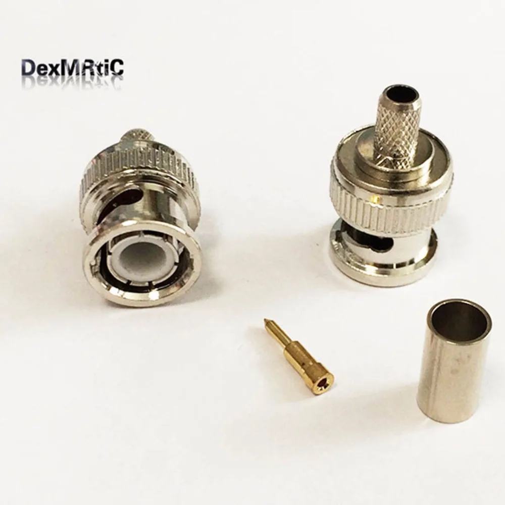 1pc  BNC male plug  RF Coax Connector   Crimp  RG58,RG142,RG400,LMR195   for  Straight  Nickelplated  NEW wholesale rf n male straight rg142 rg141 lmr195 3d fb rg58u male n type plug crimp connector