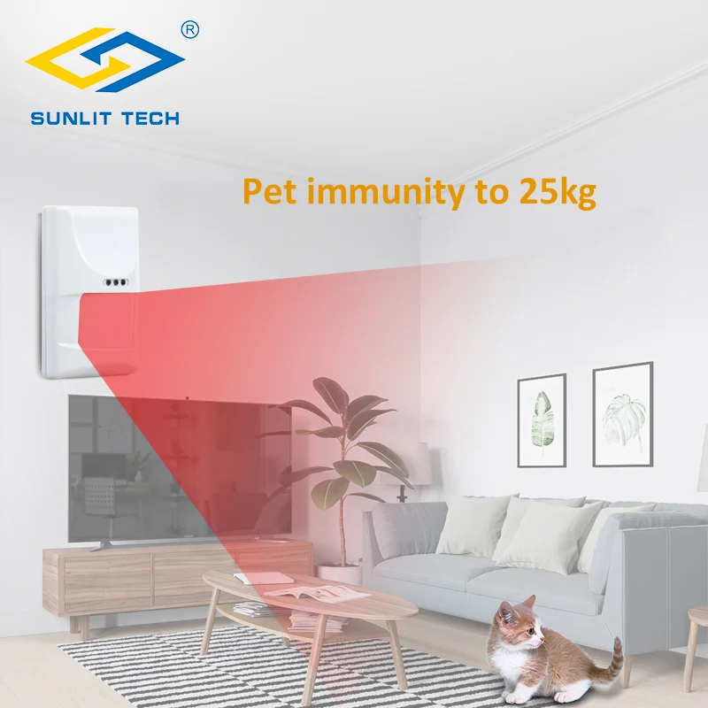 1/2/4pcs Wireless 433MHz PIR Alarm Sensor 20KG Pet Immunity PIR Motion Sensor Infrared Detector For Home Security Alarm System