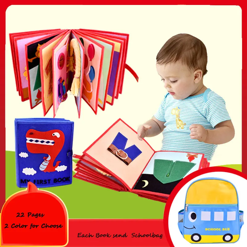 DIY High Quality My First Book 22 Pages For Baby Early Learning Toys Felt Quiet Book Special Gift Mom Handmade Felt DIY Package
