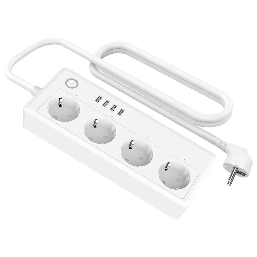 Wifi Smart power Strip 4 розетки ЕС розетка с USB 4 зарядным портом, приложение Голосовое управление работает с Alexa Google Home Assistant