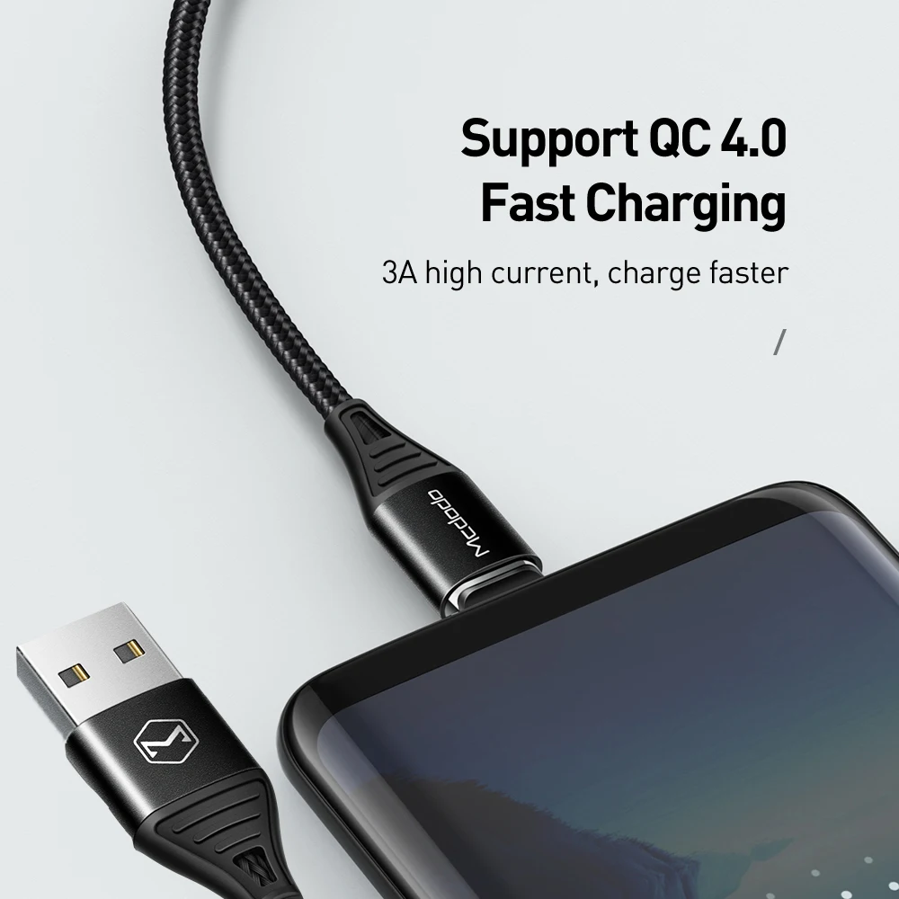 Mcdodo usb type C 3A Магнитный USB кабель для samsung Galaxy S10 S9 Plus QC 4,0 Быстрая зарядка для HUAWEI USB C зарядное устройство Магнитный провод